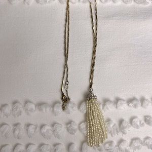 Gold BaubleBar beaded pendant necklace